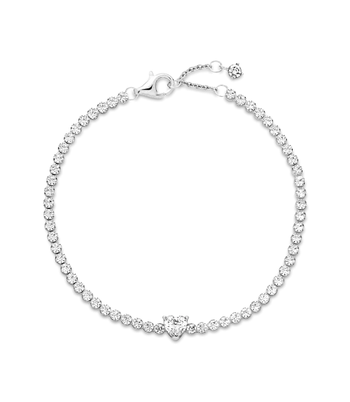 Pulsera en plata de ley Corazón Brillante