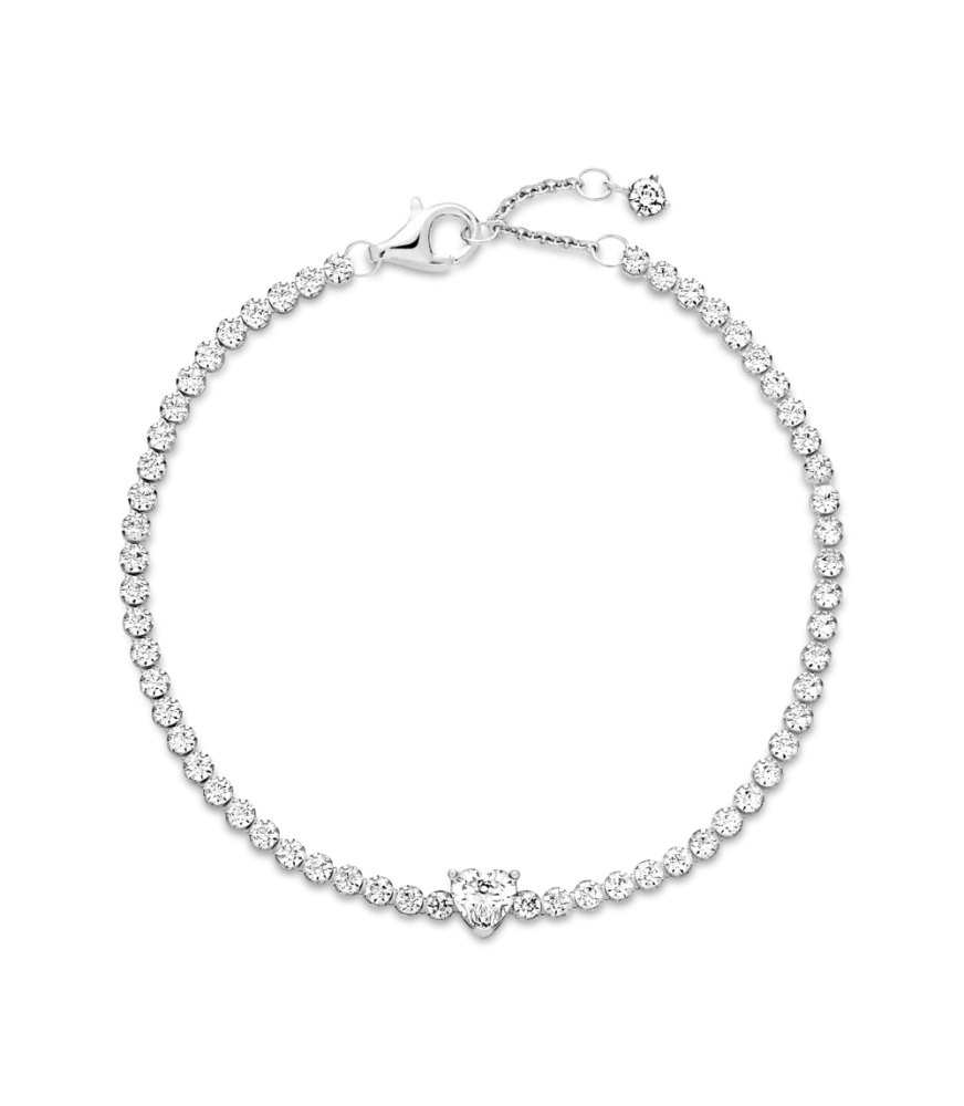 Pulsera en plata de ley Corazón Brillante