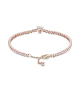 Pulsera con un recubrimiento en oro rosa de 14k Corazón Brillante
