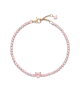 Pulsera con un recubrimiento en oro rosa de 14k Corazón Brillante
