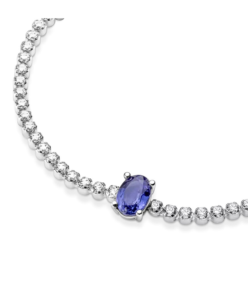 Pulsera en plata de ley Dos Tonos Brillante