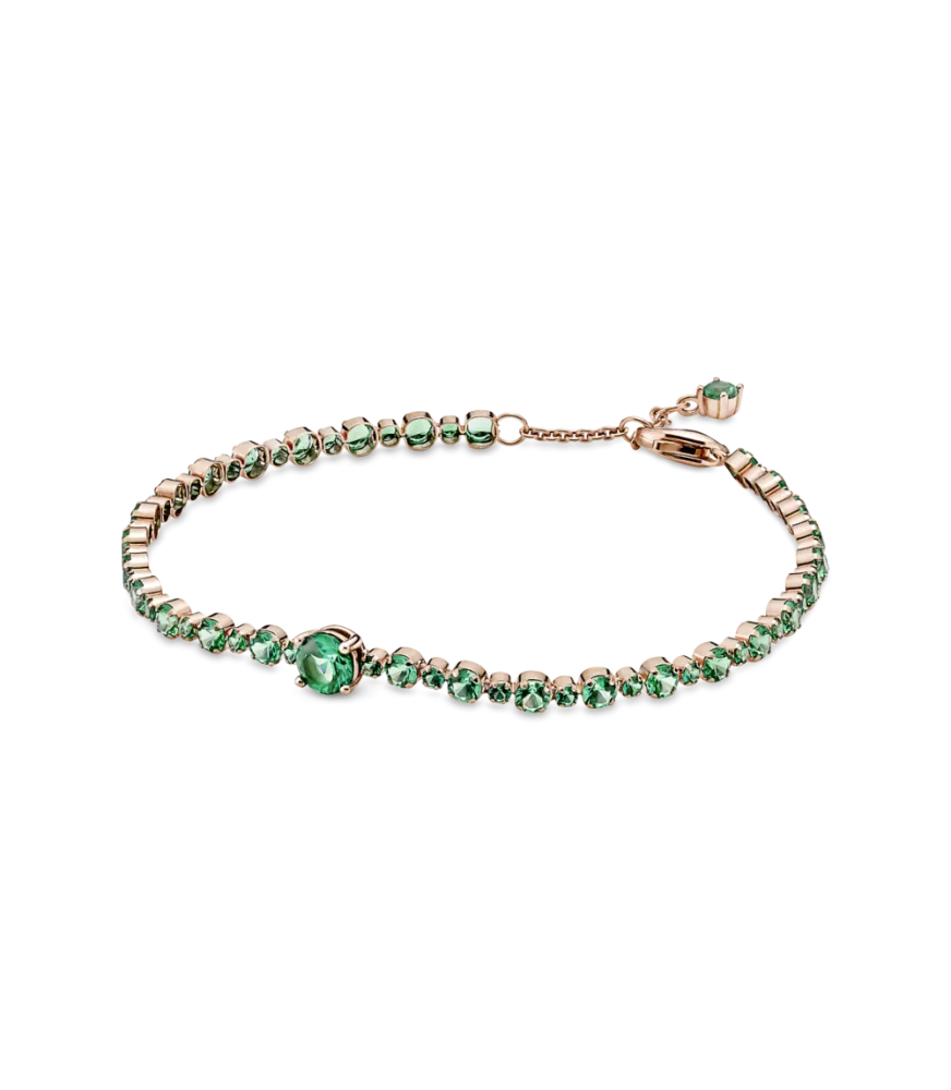 Pulsera con un recubrimiento en oro rosa de 14k Pavé Brillante