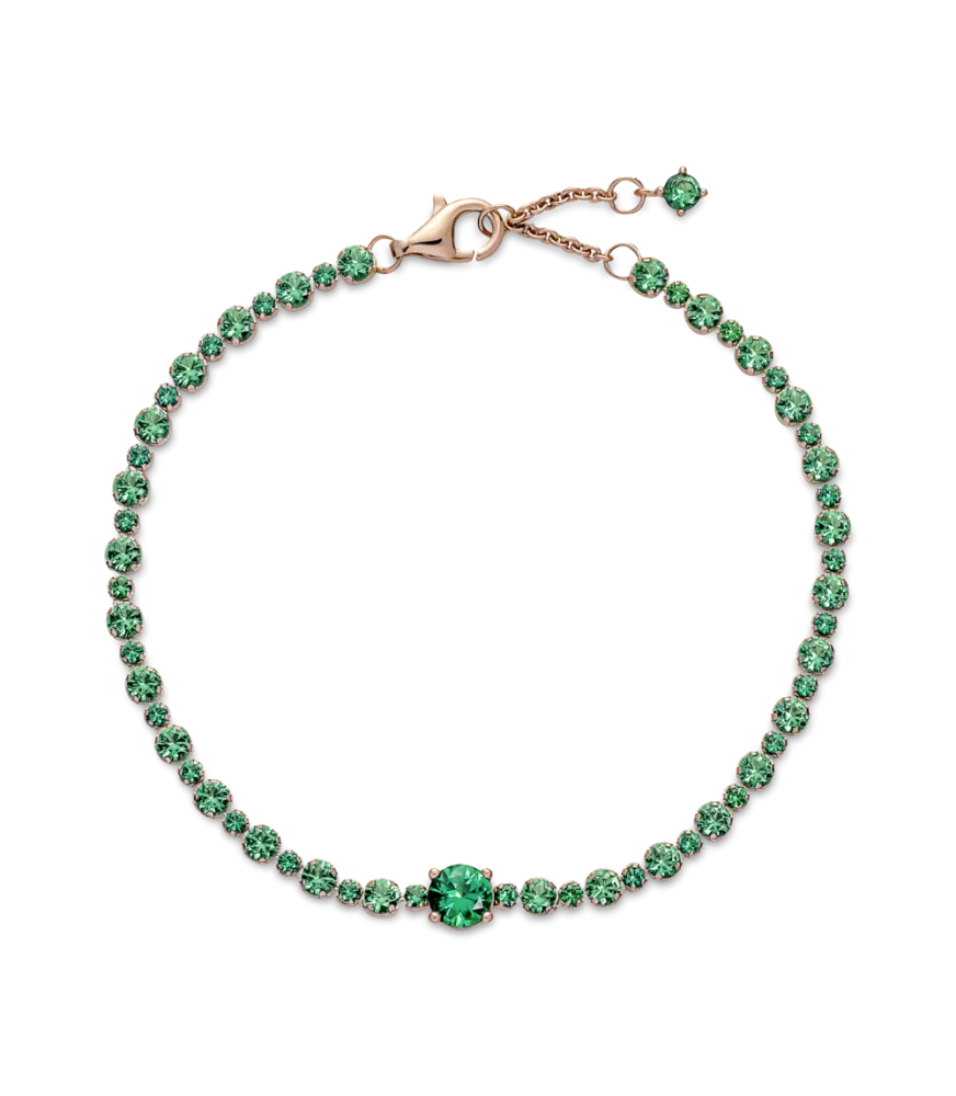 Pulsera con un recubrimiento en oro rosa de 14k Pavé Brillante