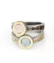 Anillo Sunfield en plata, oro 9k y con circonitas de colores.