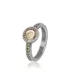 Anillo Sunfield en plata, oro 9k y con circonitas de colores.