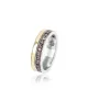 Anillo Sunfield en plata, oro 9k y con circonitas de colores.