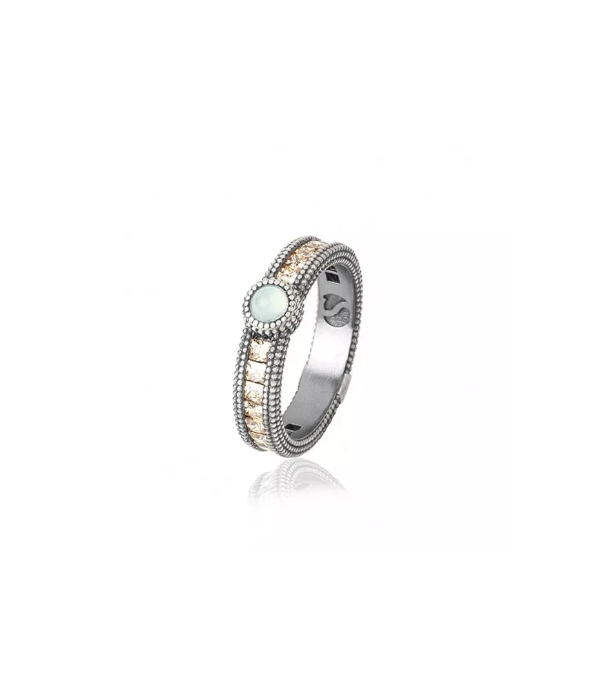 Anillo Sunfield en plata y con circonitas de colores.