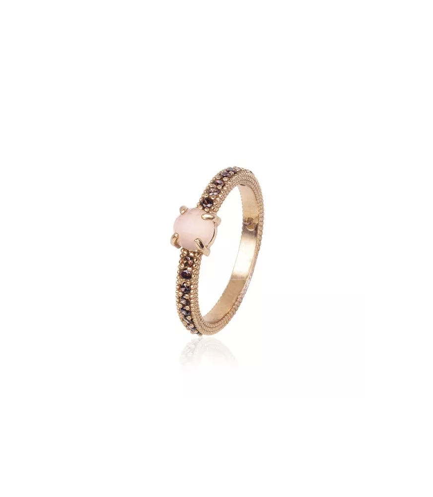 Anillo Sunfield en plata rosa y con circonitas de colores.