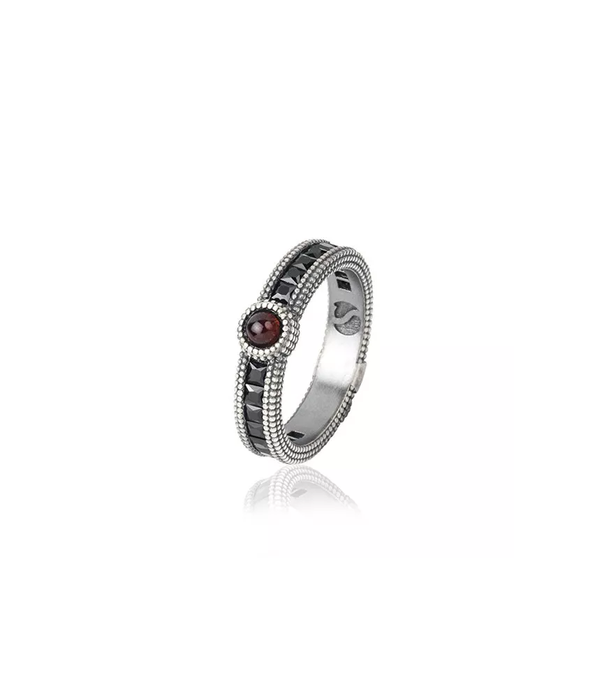 Anillo Sunfield en plata y con circonitas de colores.