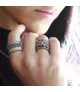 Anillo Sunfield en plata y con circonitas de colores.