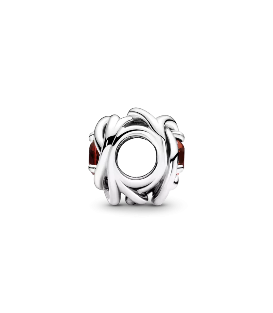 Charm en plata de ley Círculo Eternity Rojo