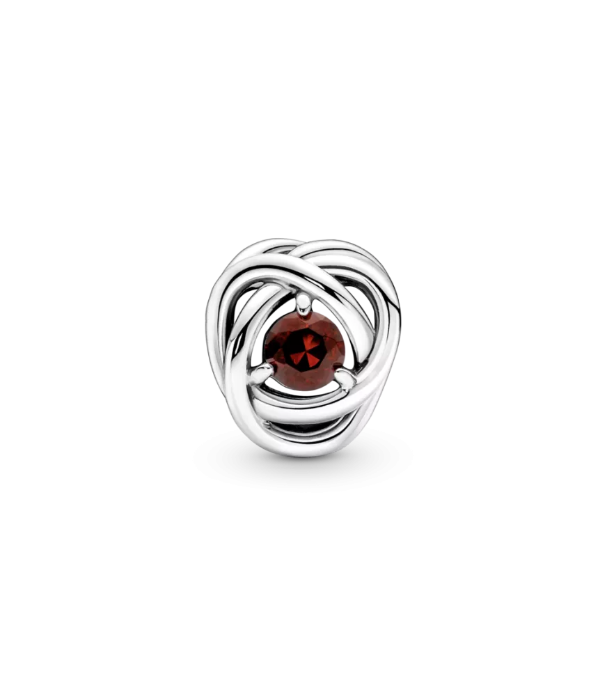 Charm en plata de ley Círculo Eternity Rojo