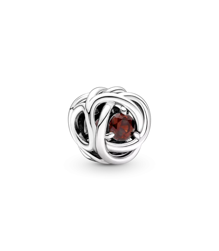 Charm en plata de ley Círculo Eternity Rojo