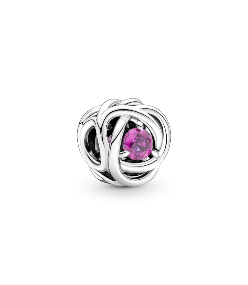 Charm en plata de ley Círculo Eternity Rosa