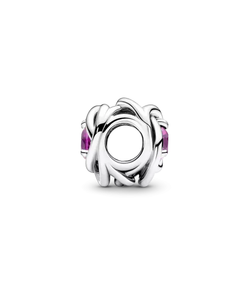 Charm en plata de ley Círculo Eternity Rosa
