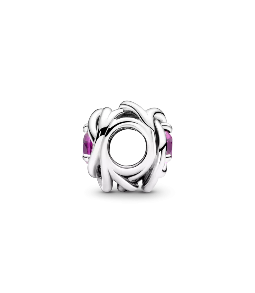 Charm en plata de ley Círculo Eternity Rosa