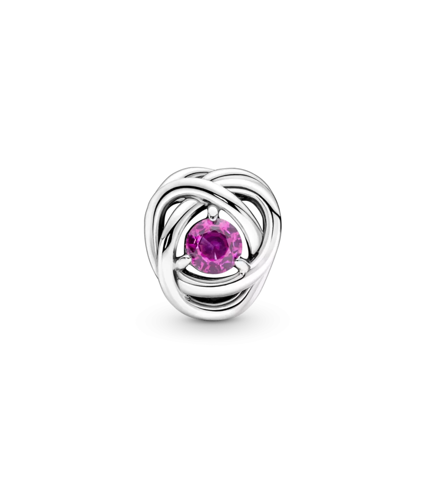 Charm en plata de ley Círculo Eternity Rosa