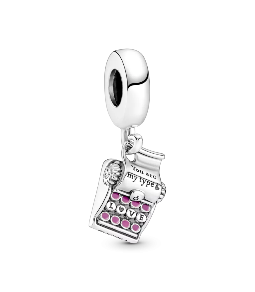 Charm Colgante en plata de ley Máquina de Escribir