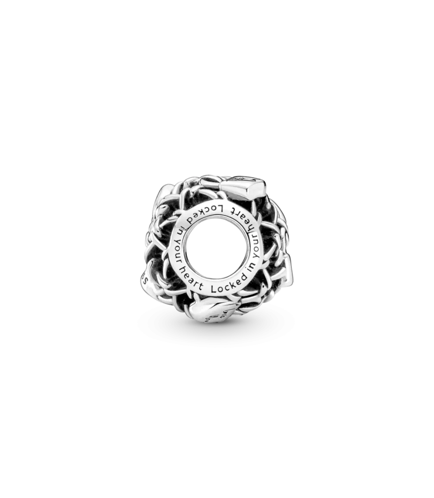 Charm en plata de ley Candado Eslabones Cadena en Filigrana