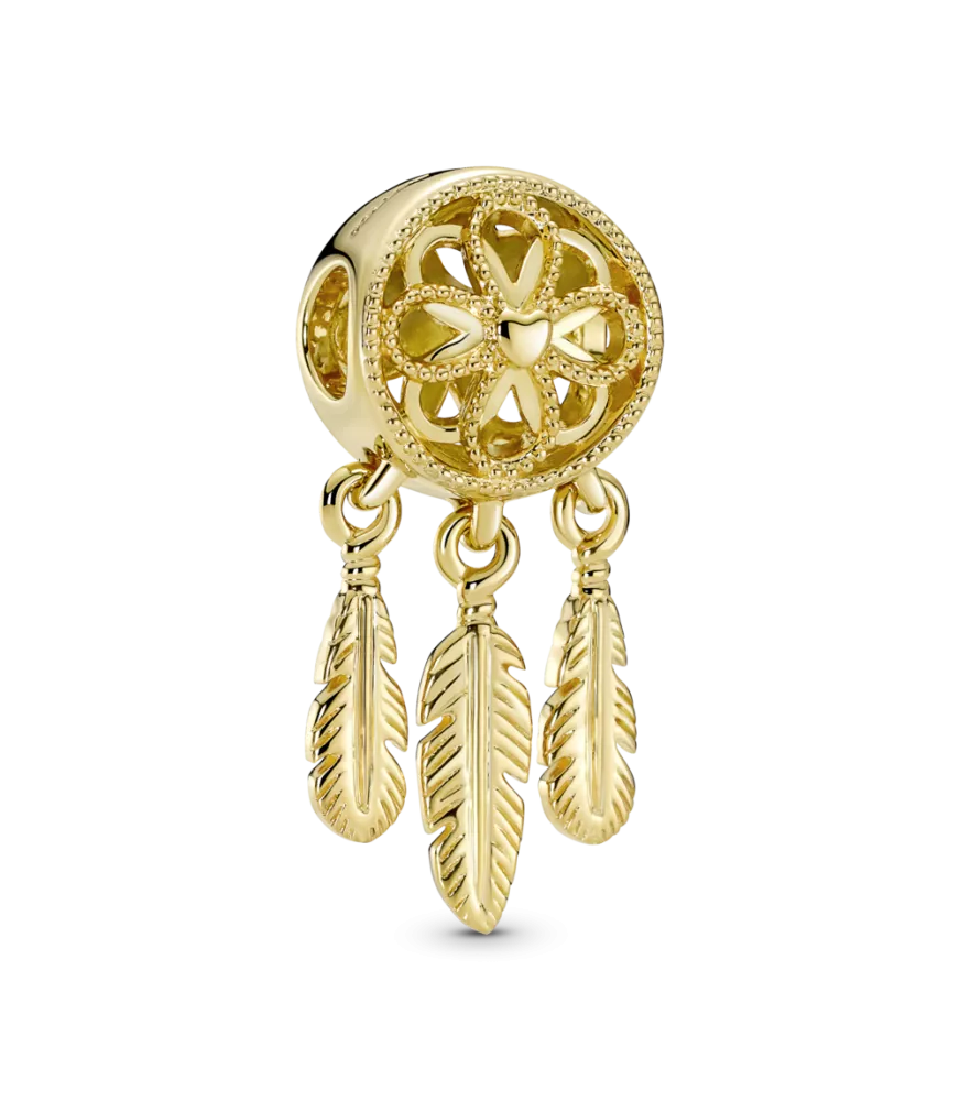 Charm con un recubrimiento en oro de 14k Atrapasueños Espiritual
