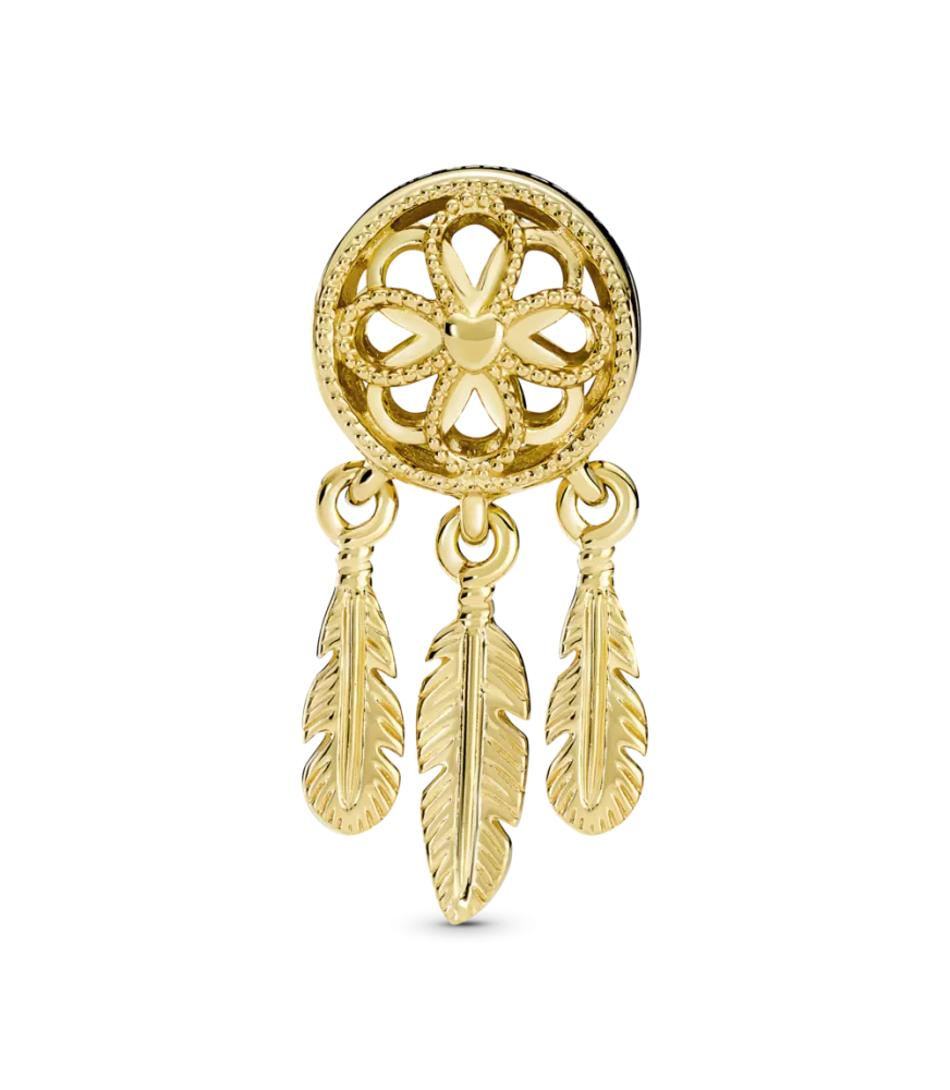 Charm con un recubrimiento en oro de 14k Atrapasueños Espiritual