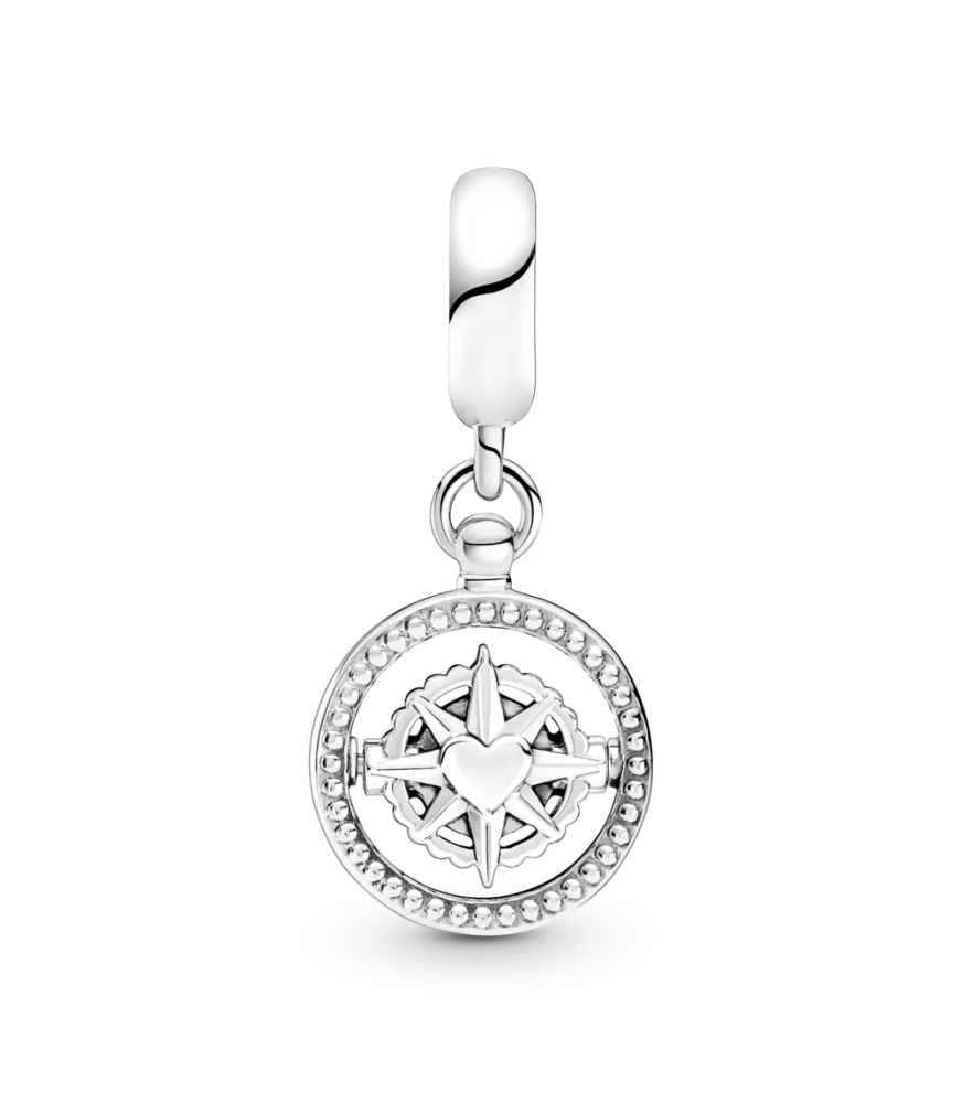 Charm Colgante en plata de ley Brújula Giratoria