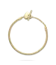 Pulsera Pandora Moments con un recubrimiento en oro de 14k Cadena de Serpiente con Cierre en T y Corazón