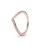 Anillo Pandora Timeless con un recubrimiento en oro rosa de 14k Deseo Reluciente Rosa