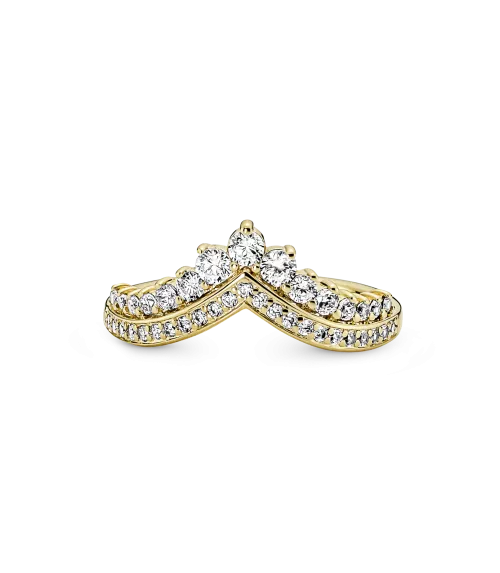 Anillo Pandora Timeless con un recubrimiento en oro de 14k Tiara Deseo