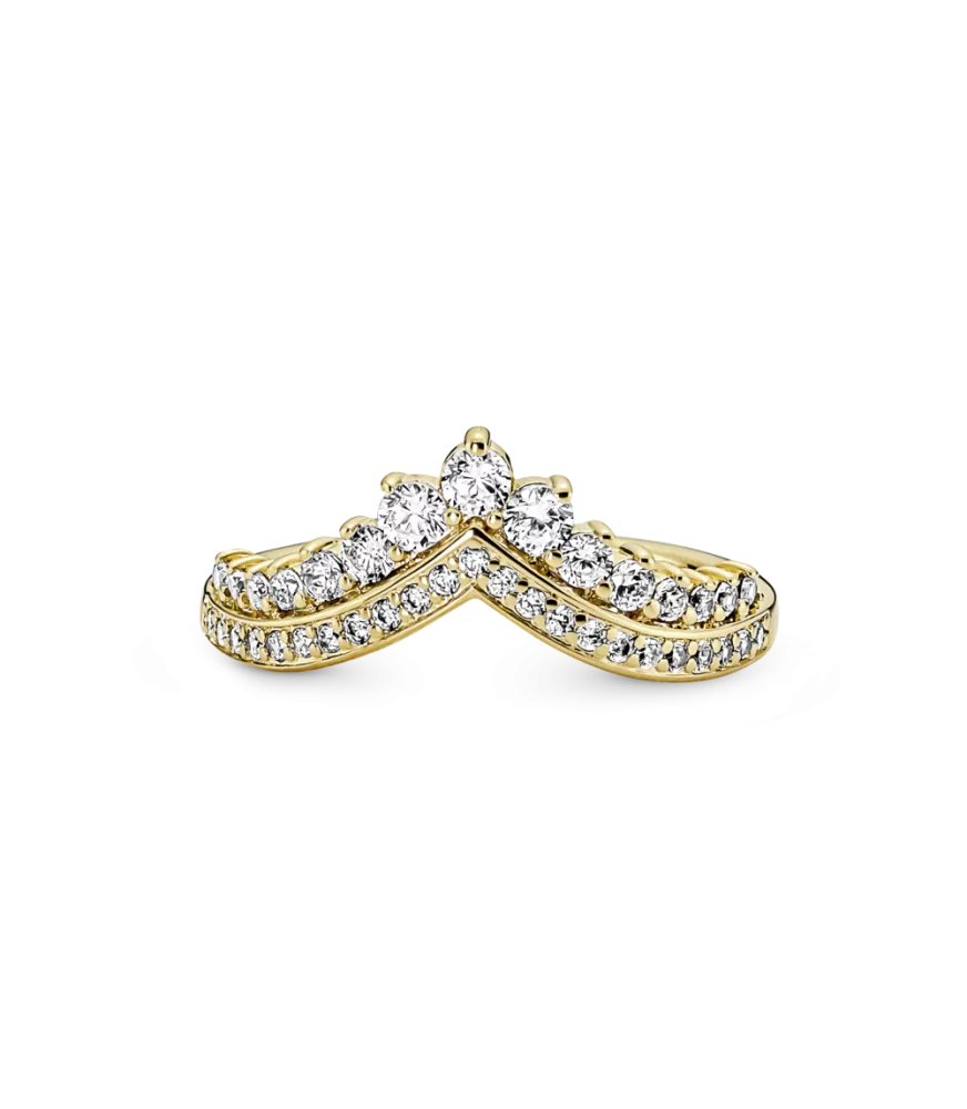 Anillo Pandora Timeless con un recubrimiento en oro de 14k Tiara Deseo