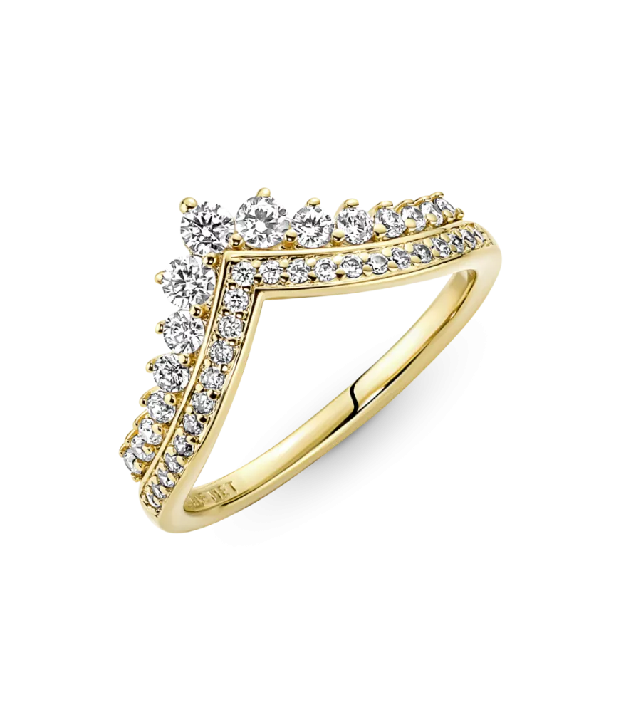 Anillo Pandora Timeless con un recubrimiento en oro de 14k Tiara Deseo