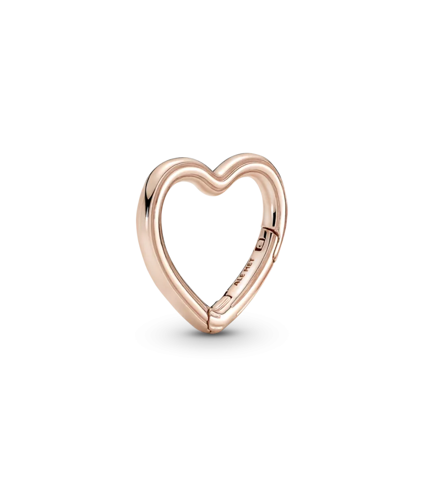 Conector con un recubrimiento en oro rosa de 14k Corazón Pandora ME