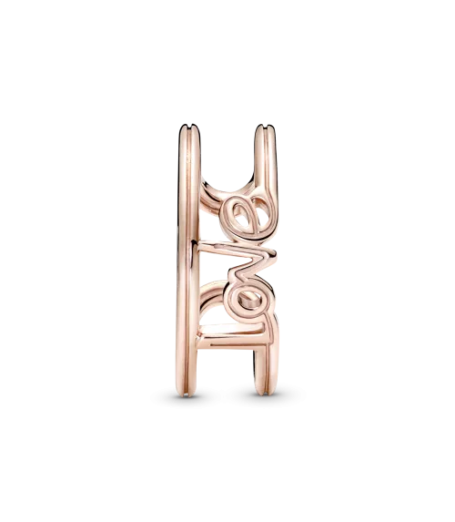 Anillo con un recubrimiento en oro rosa de 14k Abierto Love Pandora ME