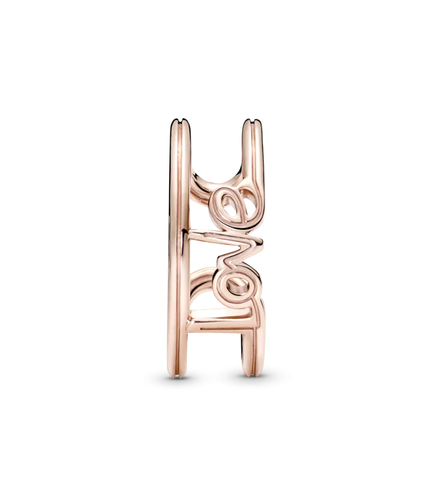 Anillo con un recubrimiento en oro rosa de 14k Abierto Love Pandora ME