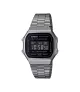 Reloj Casio vintage digital, con esfera negra y brazalete de acero.