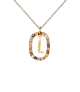 Collar P D Paola, letra L, con baño de oro de 18k.