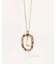 Collar P D Paola, letra L, con baño de oro de 18k.