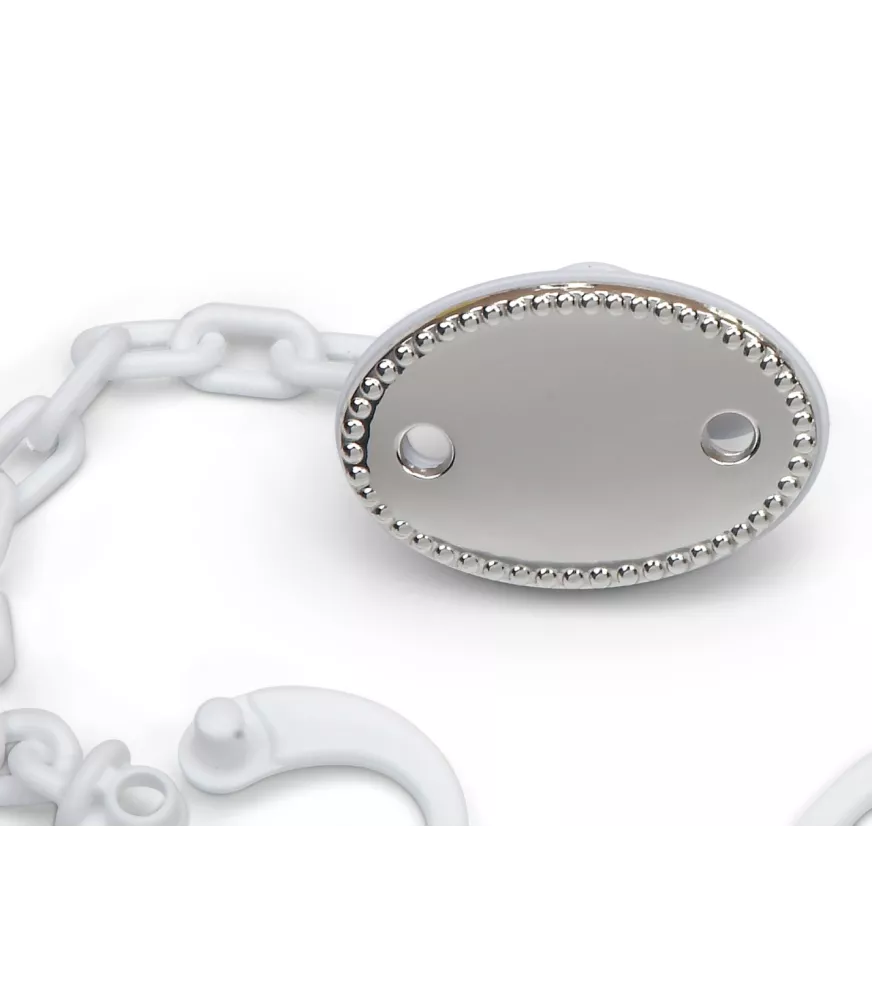 PINZA PARA CHUPETE DE PLATA OVALO PERLAS 900119