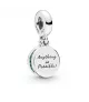 Charm colgante en plata de ley Trébol Brillante Pandora