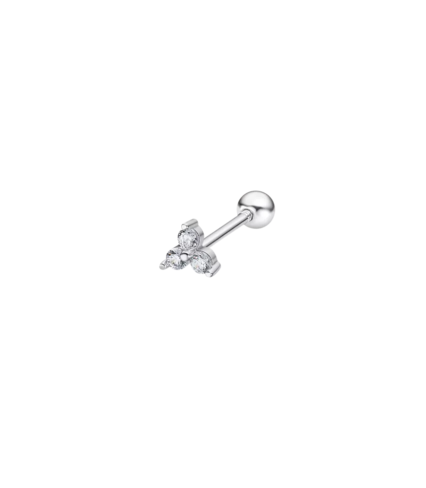 Piercing Lotus Silver en plata 925 milésimas, con circonitas.