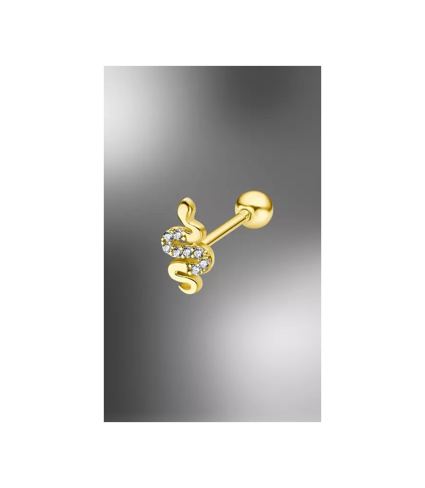 Piercing Lotus Silver en plata 925 con baño de oro, con circonitas.