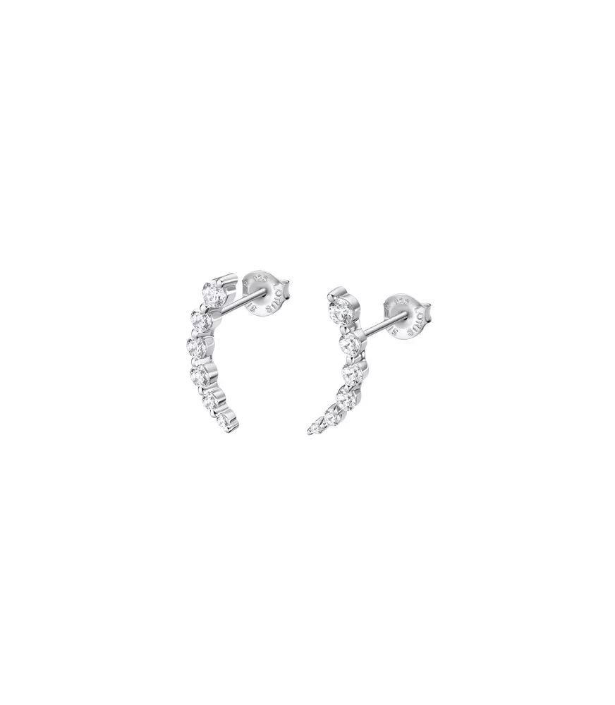 Pendientes trepadores Lotus Silver en plata 925 milésimas.