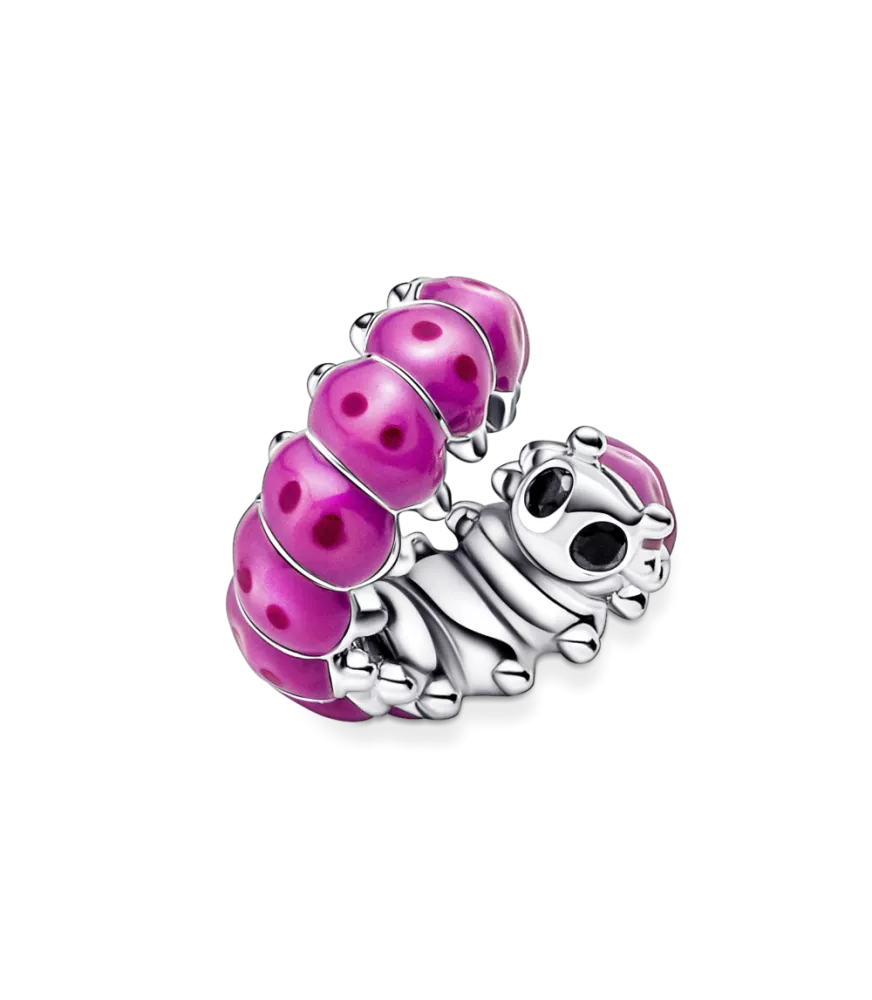 Charm en plata de ley Oruga Rizada