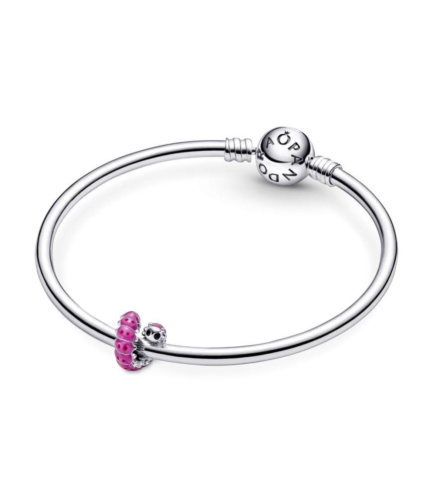 Charm en plata de ley Oruga Rizada