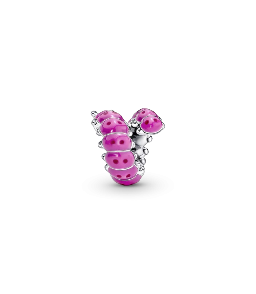 Charm en plata de ley Oruga Rizada