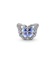 Charm en plata de ley Mariposa Azul Brillante