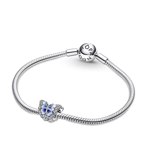 Charm en plata de ley Mariposa Azul Brillante