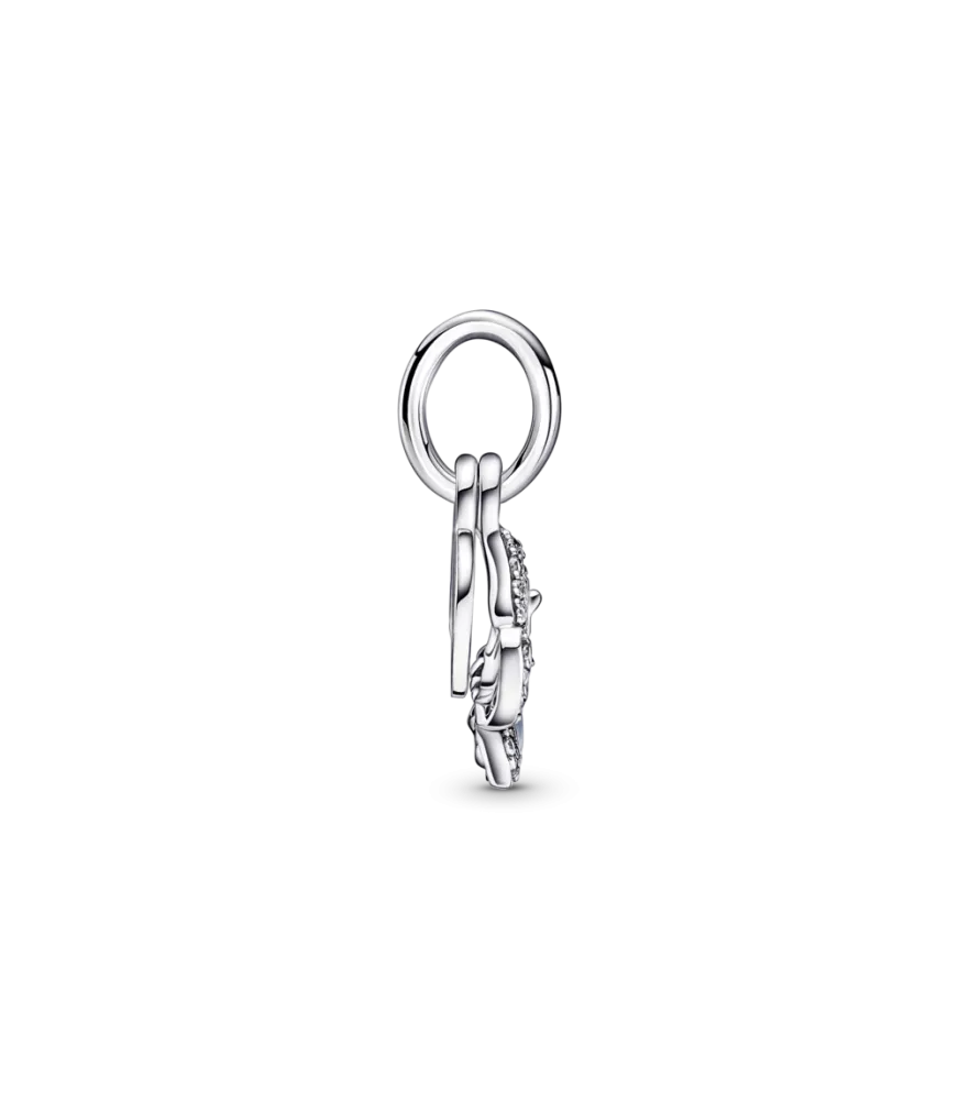 Charm Colgante Doble en plata de ley Mariposa Azul & Cita