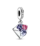  Charm Colgante en plata de ley Sobre con Flores Pensamiento
