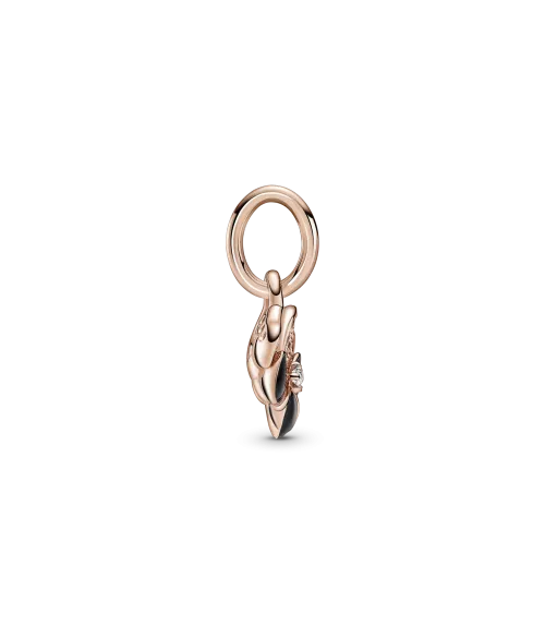 Charm Colgante con un recubrimiento en oro rosa de 14k Flor Pensamiento Morado